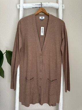 NWT Old Navy - Brown Button-Front Long Boyfriend Cardigan
